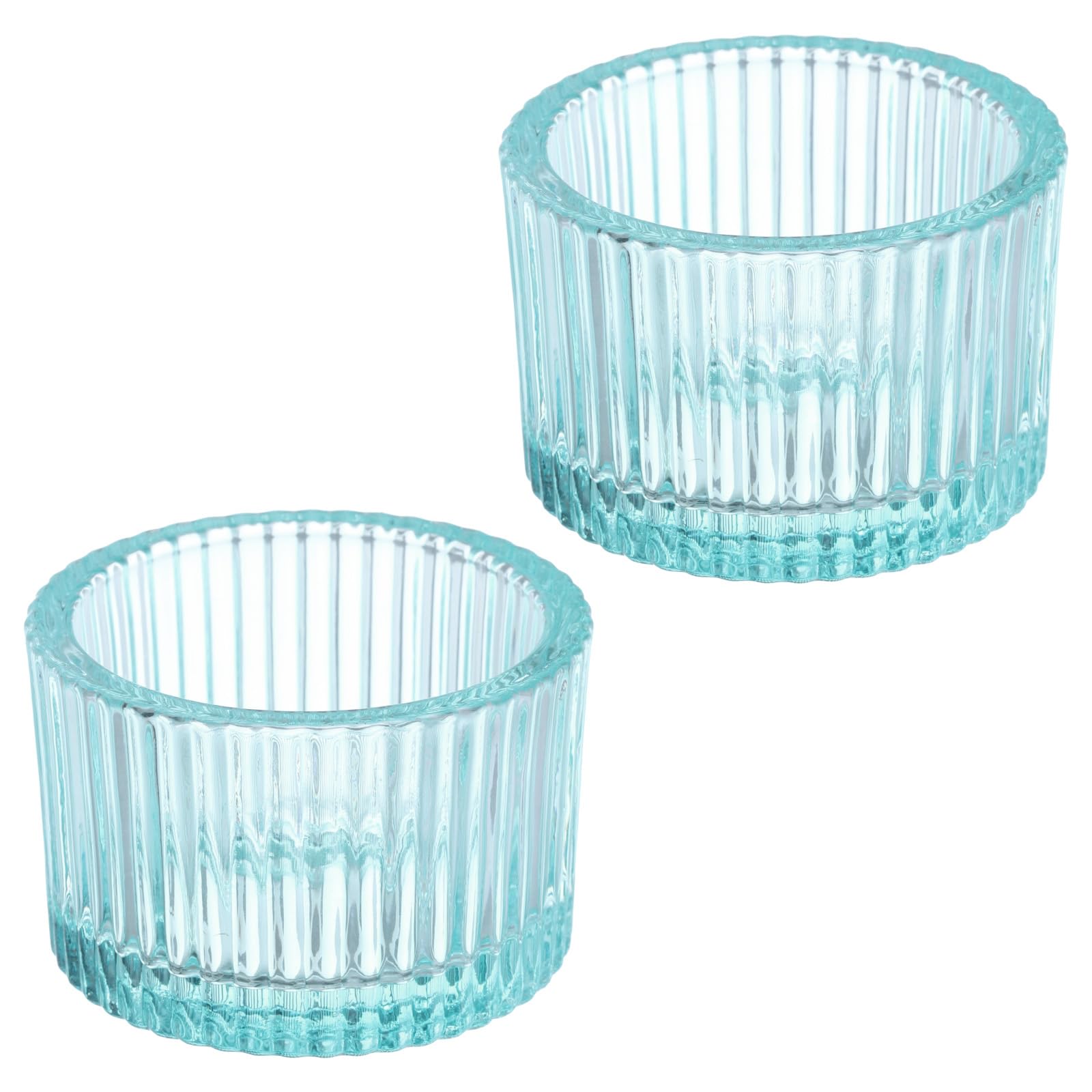 PATIKIL 2 Pcs Tealight Candle Holder, Tea Lights Candle Holder Glass Votive Candle Holders Glass Candle Holders for Table Centerpiece Decor Wedding Dinner Party, Blue