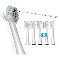 Replacement Brush Heads for Waterpick Sonic Fusion 2.0 Flossing Toothbrush with Cover, Compact, 5 Count White, Soft Bristles