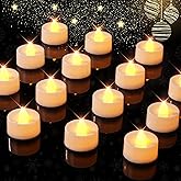 BEICHI Flameless TeaLights Candles with Timer,6 Hours On and 18 Hours Off in 24 Hours Cycle Automatically,Pack of 12 Battery Operated LED Tea Lights Flickering Votive Candles Timer Warm Yellow Light