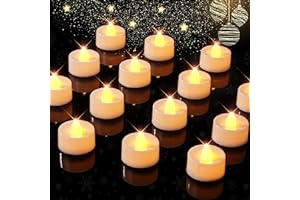 BEICHI Flameless TeaLights Candles with Timer,6 Hours On and 18 Hours Off in 24 Hours Cycle Automatically,Pack of 12 Battery Operated LED Tea Lights Flickering Votive Candles Timer Warm Yellow Light