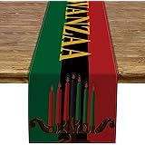 Pudodo Kwanzaa Table Runner Kinara African American Table Decor African Heritage Holiday Kitchen Dining Room Home Decoration