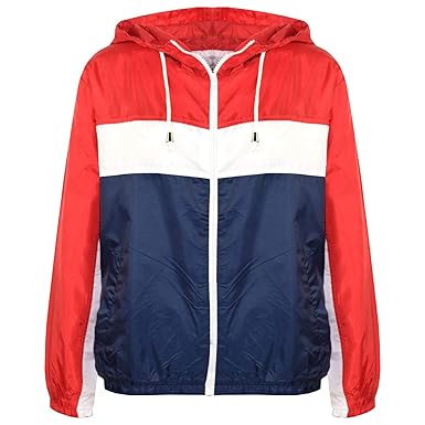 A2Z 4 Kids® Kinder Mädchen Jungen Windbreaker Jacken Rot Designer Kontrast Blocks Mit Kapuze Reißverschluss Leichte Wasserdic