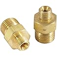 Forney 86152 Oxygen Acetylene Brass Fitting, Oxygen and Acetylene Hose Couplers, Adapters A to B Oxygen and Acetylene, Carded Pair