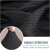 BellaHills High Stretch Jacquard Sofa Seat Covers Chaise Black view 7