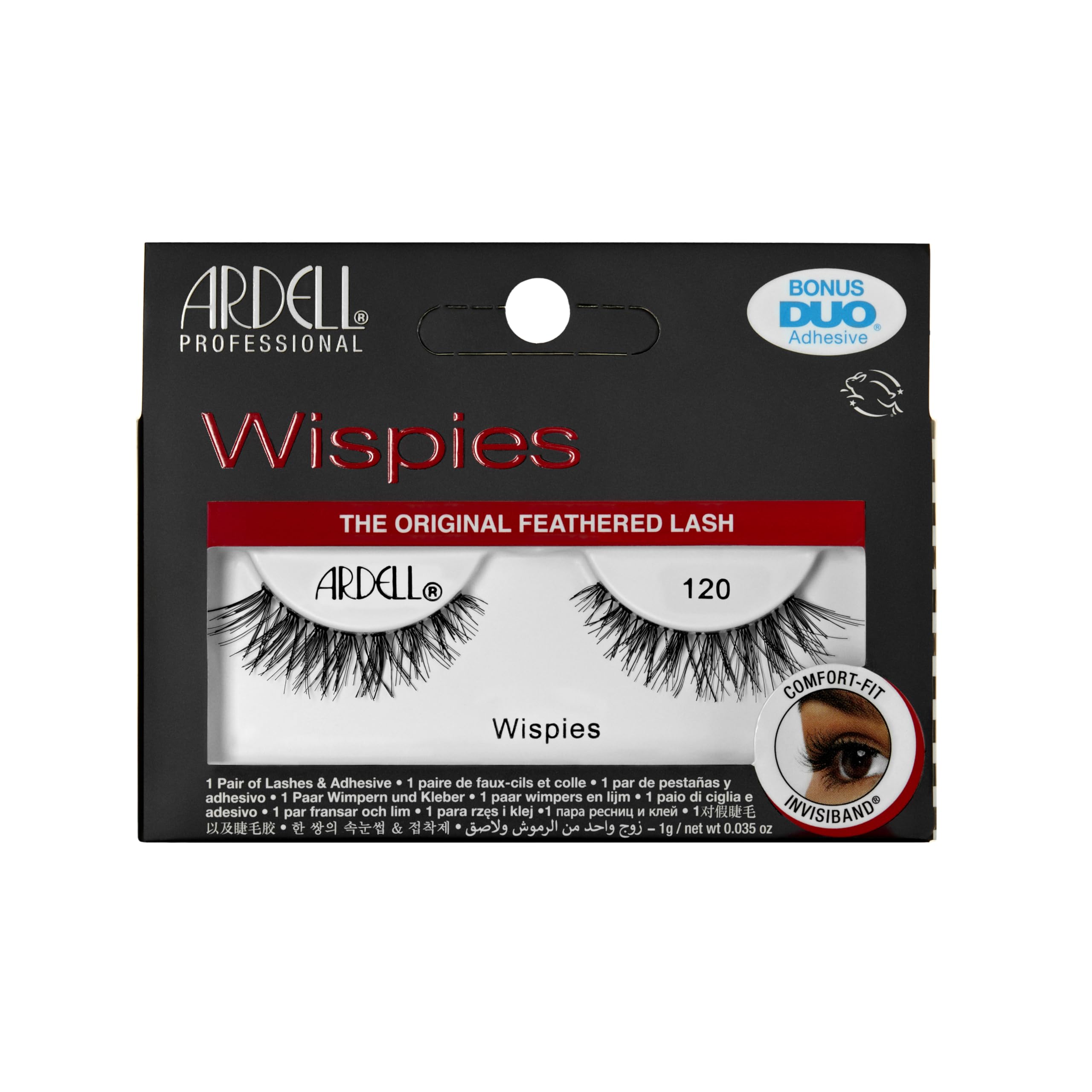 Ardell Wispies 120 False Eyelashes, Medium Length and Curl, Vegan Friendly, 1 Pair (Pack of 1)