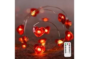 Tmacker Valentines Day Decor, Valentines Day Decorations 16Ft 50 LED String Lights, Valentines Decorations for The Home Indoor Heart String Lights, Valentines Decor Indoor Outdoor Wedding Anniversary