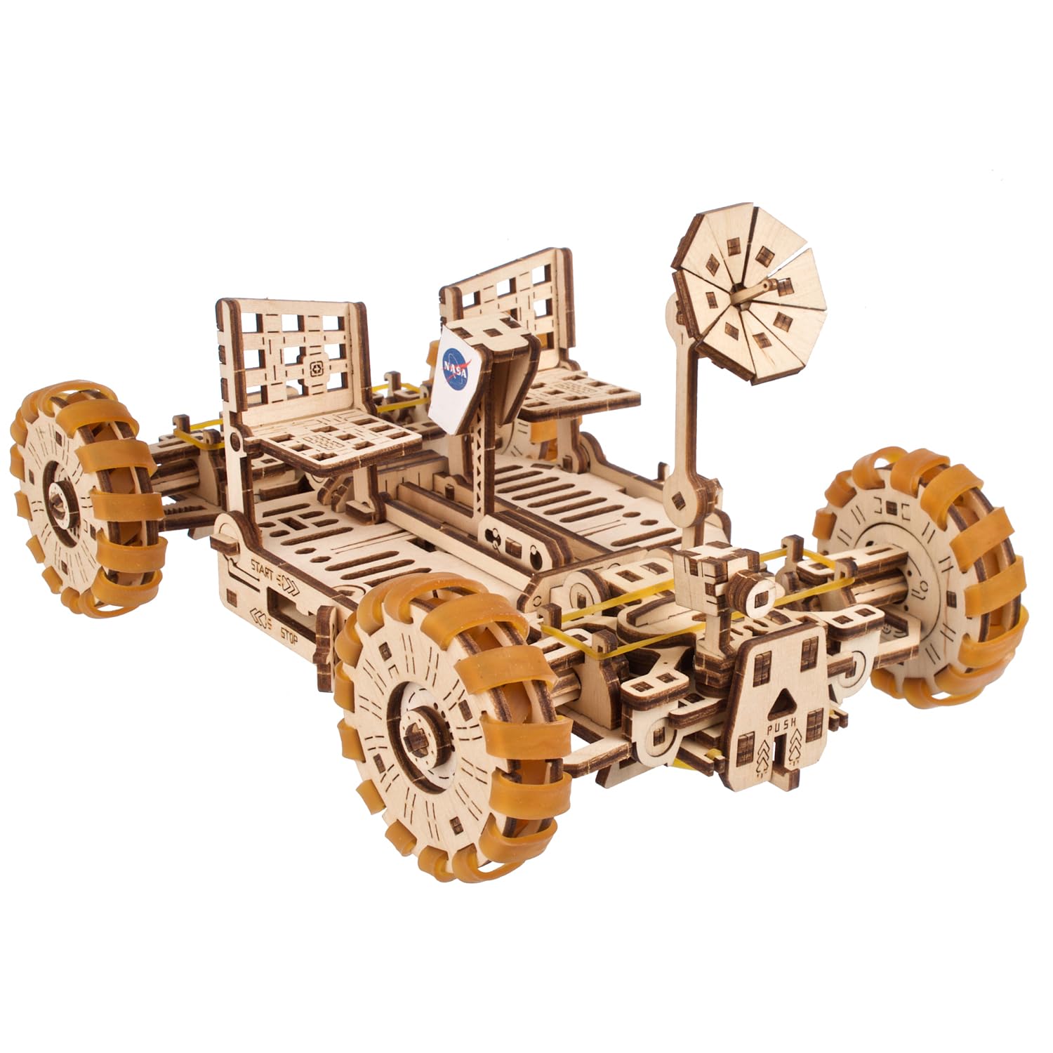 UGEARS NASA Lunar Rover 3D Puzzle - Moon Buggy Wooden Model Kits for Adults to Build - Self-Propelled 1:15 Scale Lunar Vehicle DIY Kit - 3D Wooden Puzzles for Adults Gift for Fathers Day - 319 Pcs — image 1