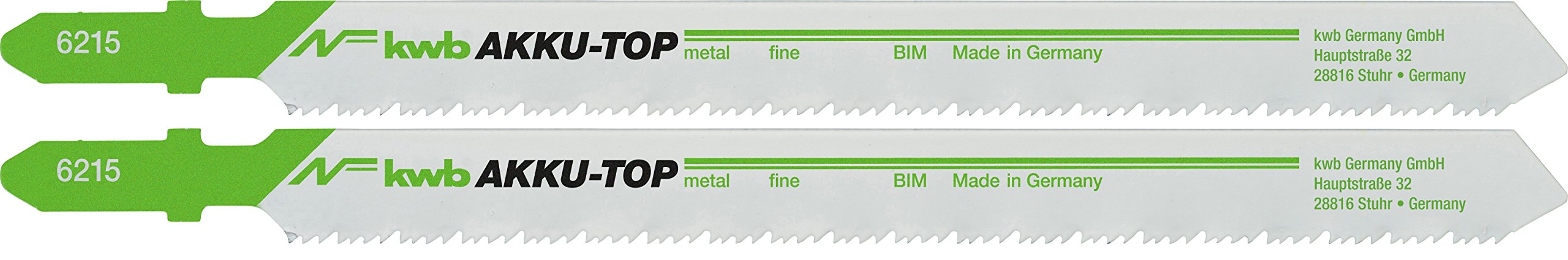 kwb AKKU-TOP Bi-Metal Jigsaw Blade for Metal and Wood, T-Shank, Variable Set, Patented TwinCut Tooth Design, Made in Germany