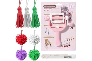 TATIWOO Pompom Makers Set Pom Pom Maker Tassel Maker Winder Tool with Thread Scissors for Fluff Ball Bobble Needle Weave DIY Wool Yarn Crochet Knitting Craft Project