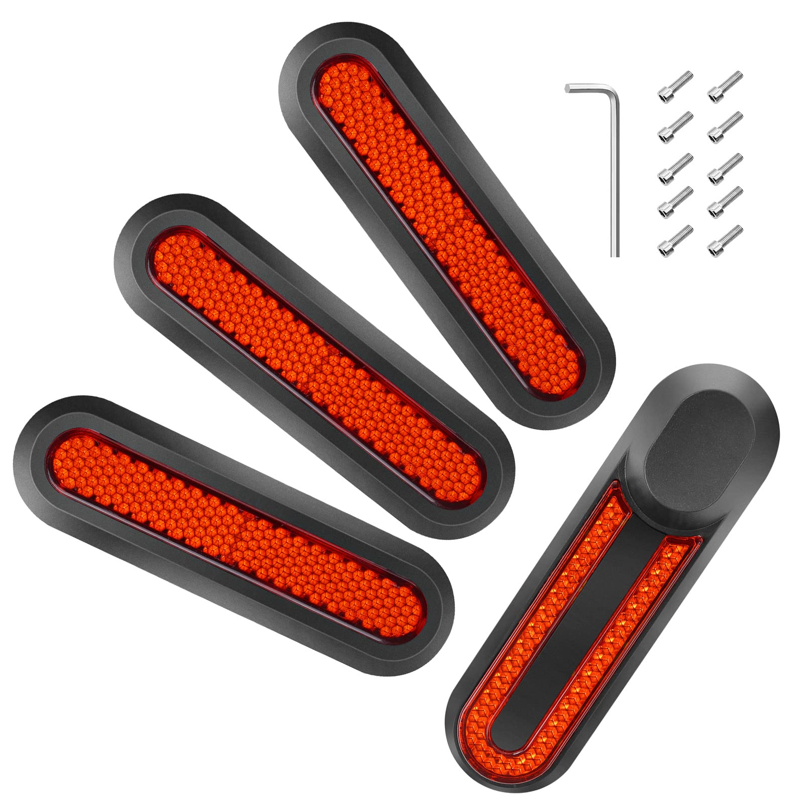 Ainiv 2x Electric Scooter Rear Side Wheel Cover & Reflective Set for Xiaomi M365 1S Essential Pro2- Replacement Spare Parts for E-scooter, Yellow