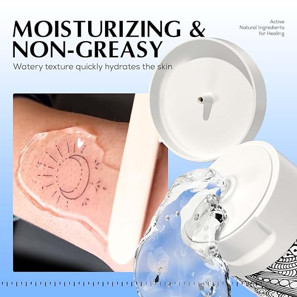 TATTOO AFTERCARE SOOTHING GEL, MOISTURIZER FOR FRESH TATTOO COOLING RELIEF SOOTHING TATTOO CARE WITH ALOE ALMOND REDUCE IRRITATION TATTOO HEALING CREAM