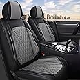 IKABEVEM Full Set Car Seat Covers Fit for Mitsubishi Eclipse Cross 2018-2024 Faux Leather Seat Cushion 2 Rows 5 Seats Waterproof Anti-Slip Automotive Interior Accessories (Black & Grey)