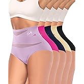 MIOTAN Women's High Waisted Underwear Full Coverage Compression Briefs 4/5 Packs Panties Postpartum Comfortable