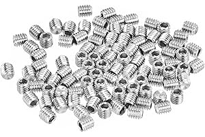 uxcell Socket Set Screws, 100Pcs M3x3mm Metric - 304 Stainless Steel Hex Socket Set Headless Cup Point Grub Screws, for Repai