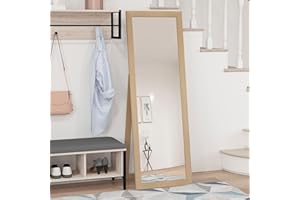 HOMCOM 58" x 20" Full Length Mirror with Frame, Floor Standing Mirror, Rectangular Full Body Mirror for Bedroom, Living Room,