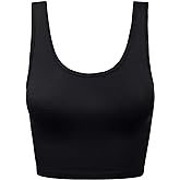 HATOPANTS Women Sleeveless Racerback Crop Tank Top Cami Backless Scoopneck Shirts