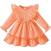 Ichigobaby Baby Girl Dress Infant Toddler Dress Fall Winter Outfits Clothes | Ruffle Two-Layered,Fall Family Photo Outfits,For 3 6 9 12 18 24 Months 2T 3T Girls,Church,Gift,Birthday,Wedding,Baby Shower