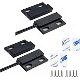 Magnetic Reed Switch,Wired Door Window Contact Sensor,Micro Normally Open NO Alarm Reed Switch,10W 100v 0.5A Magnetic Reed Switch to DC 5V 12V 24V Light(2-Pack)