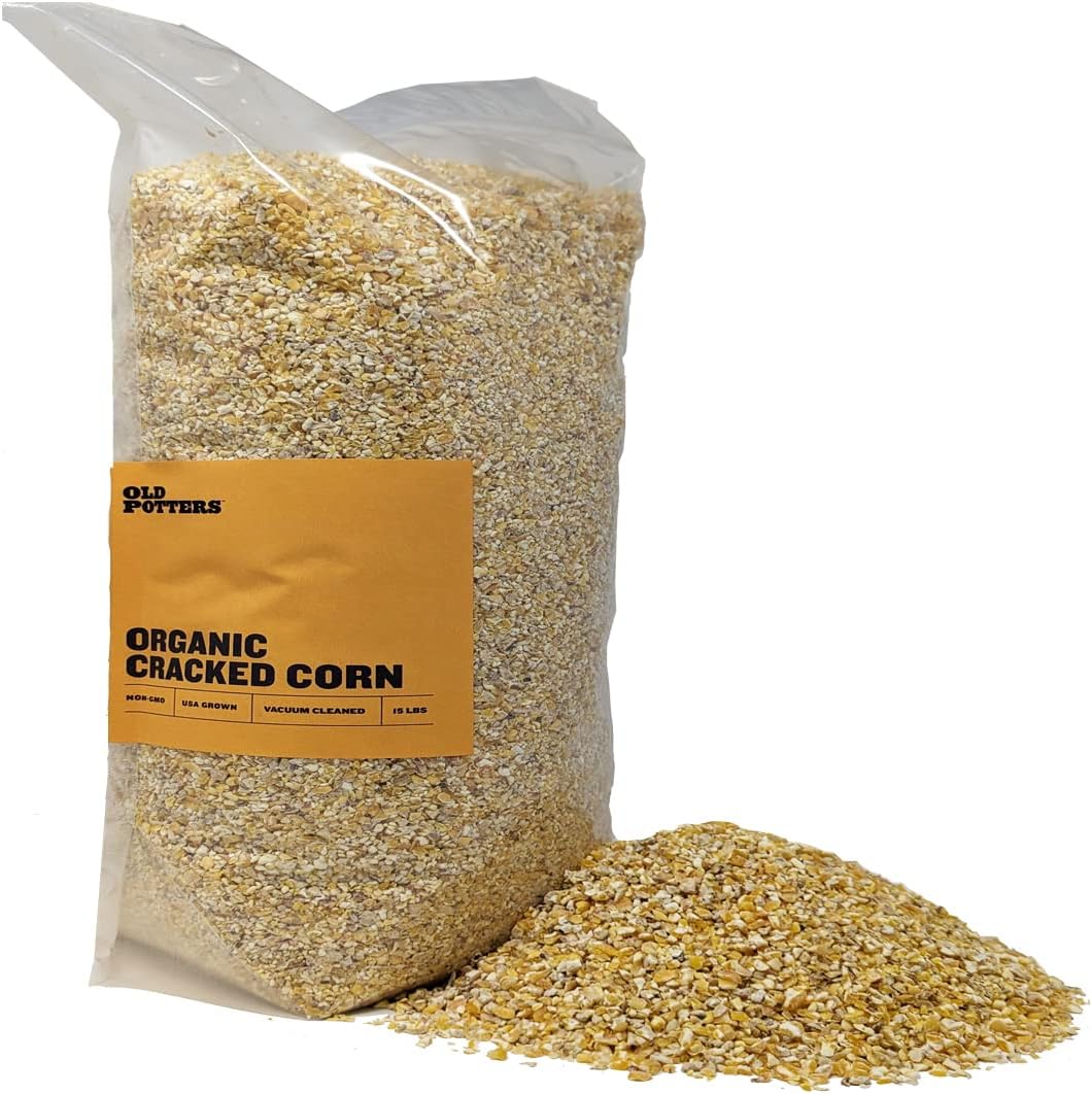 Backyard Birding & Wildlife - Old Potters Organic Cracked Corn, 15 lbs for Chickens, Deer and Wildlife.