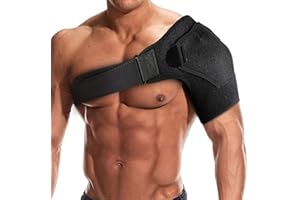 JENNANDRA Shoulder Brace,shoulder sling,shoulders pain relief rotator cuff,support brace For injuries and tears,AC joint pain relief,Includes fixed ice pack,bag heating pack,For men or women. Black-Large