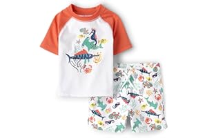 The Children's Place Baby-Boys and Toddler Short Sleeve Rashguard and Bottoms