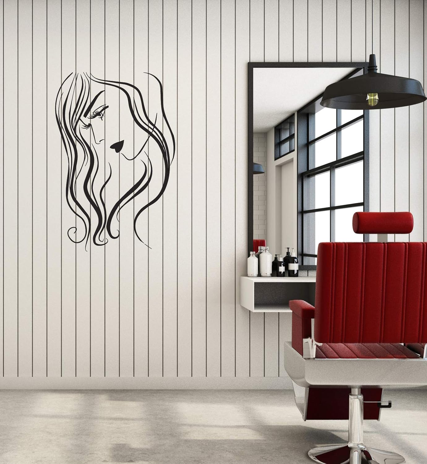 Amazon Com Vinyl Decal Wall Sticker Long Curly Hair Woman Beauty