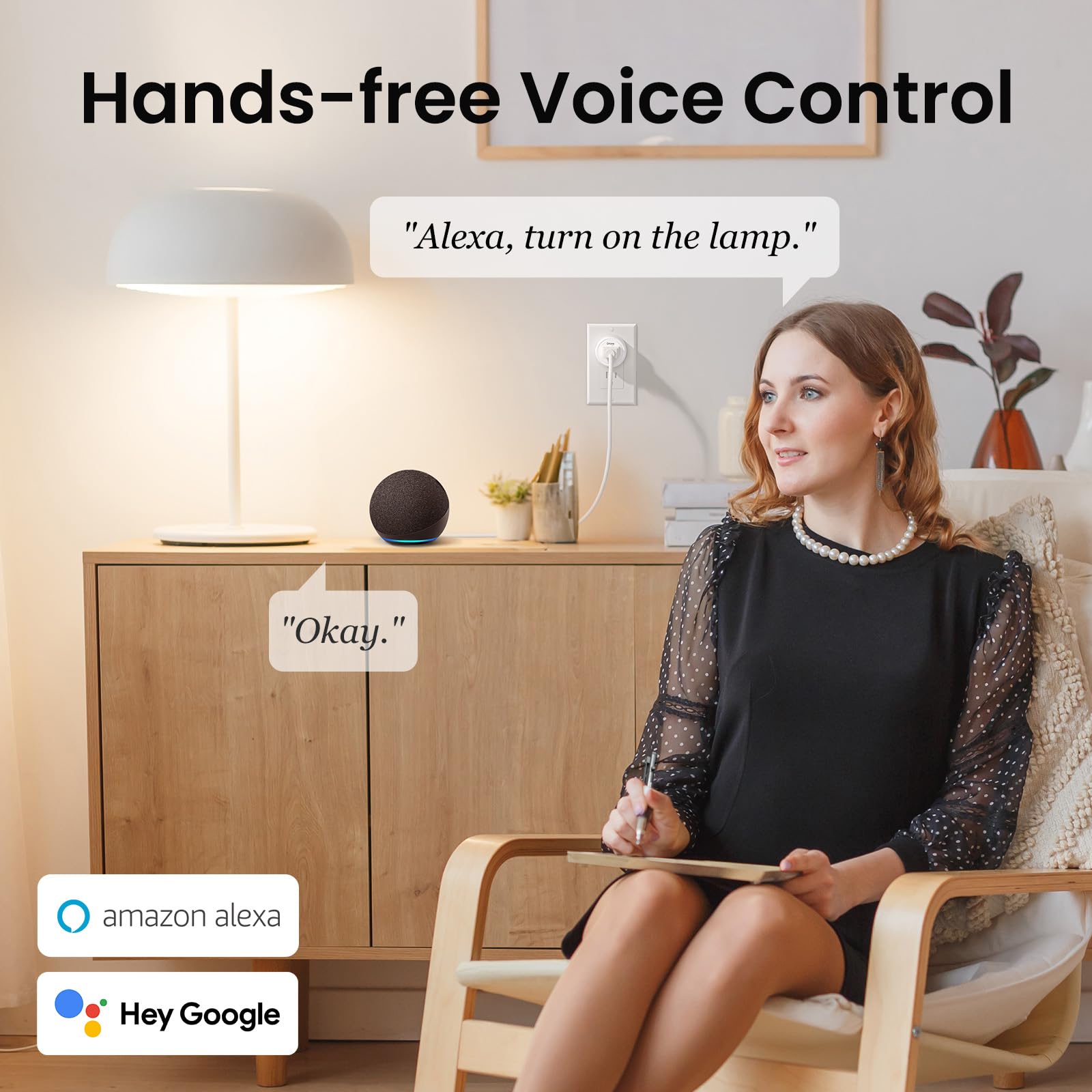 GHome Smart Plug Mini, WiFi Smart Outlet Plug Works with Alexa and Google Home, Timer Outlet with APP Control, 2.4GHz Network Only, No Hub Required, ETL FCC Listed (4 Pack), White - View 2