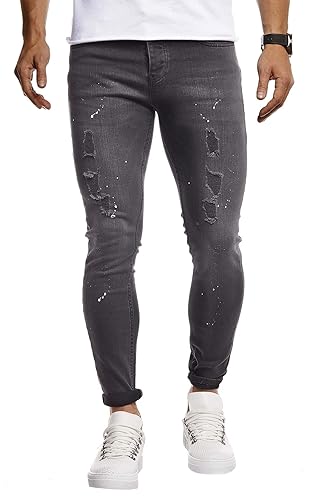 Leif Nelson Herren Jeans Hose Slim Fit Denim Blaue graue Lange