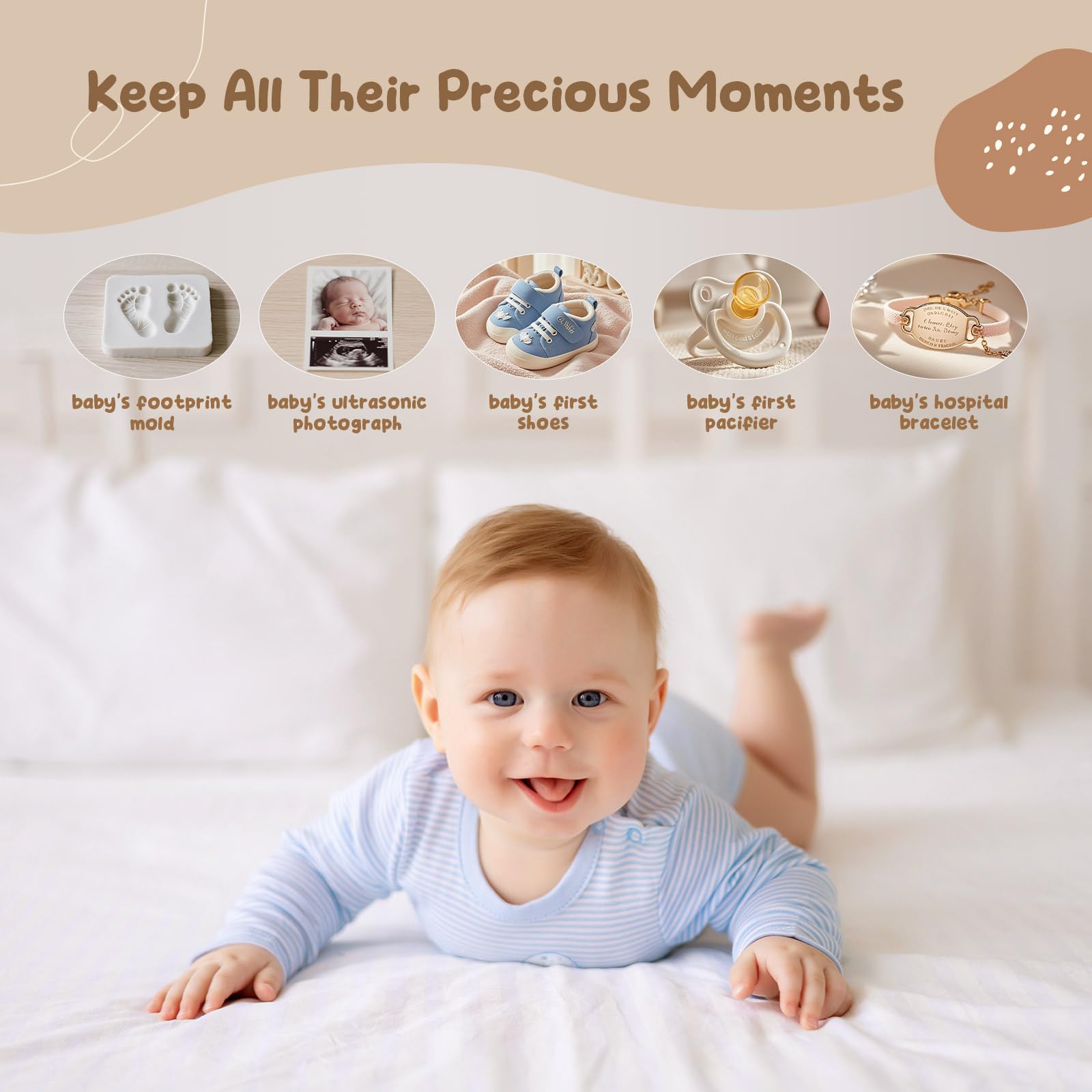 AW BRIDAL New Mom Gifts New Parents Gifts Baby Keepsake Box Memory Box for Keepsakes Newborn Infant Shower Gift for Girls Boys Baby Tooth Pregnancy Keepsake Box