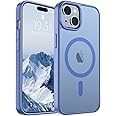 SUPFINE Magnetic for iPhone 15 Case (Compatible with MagSafe) (10 FT Military Grade Drop Protection) Slim Translucent Matte Shockproof with Anti-Fingerprint Phone Case, Blue Purple