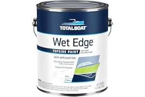 TotalBoat Wet Edge Topside Marine Paint Premium Polyurethane Coating for Boats, RVs, Exterior Trim, Fiberglass, Metal, and Wood (White, Gallon)