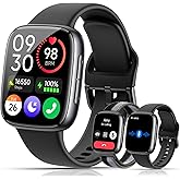 Quican Smart Watches for Women Men with 2 Bands, 1.85-inch AMOLED HD Display (390x450), 12-Day Battery Life, 3ATM Waterproof (30m), Call, Health Monitoring, Fitness Tracking Smart Watch