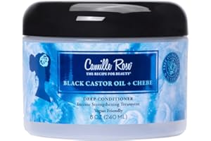 Camille Rose Vegan Black Castor Oil & Chebe Deep Hair Conditioner, with Jojoba Oil to Strengthen, Repair Damage, and Reduce Breakage, 8 oz