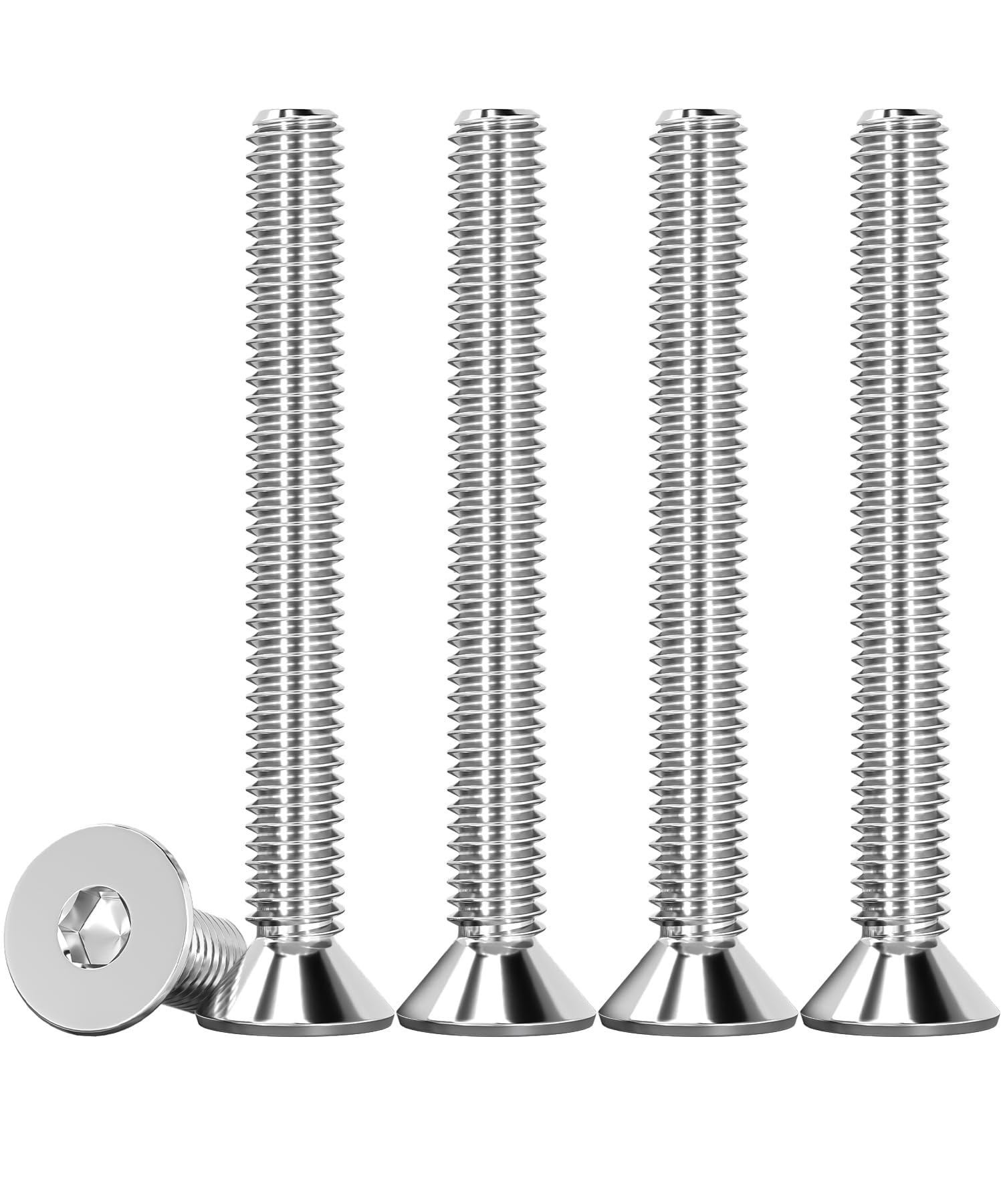 Drenky M4 X 40mm Screws, M4 Socket Screws 50 Pcs Hex Screws DIN 7991 / ISO 10642 Rustproof Machine Screws 304 Stainless Steel Hex Socket Countersunk Bolts, Fully Thread — image 1