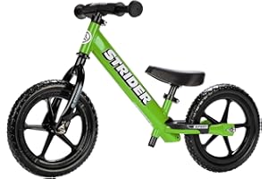 Strider 12” Sport Bike - No Pedal Balance Bicycle for Kids 1 to 4 Years - Includes Safety Pad, Padded Seat, Mini Grips & Flat