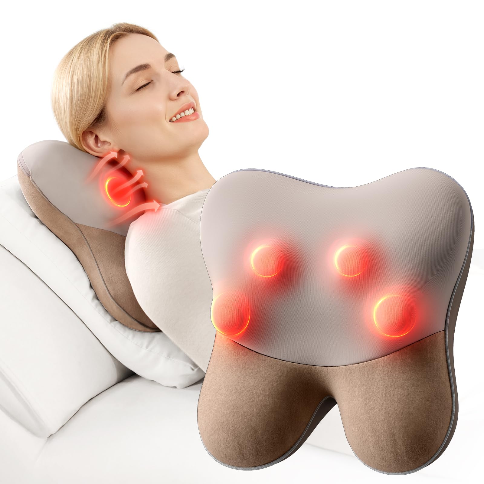 Photo 1 of BOB AND BRAD Back Massager with Heat FSA Eligible, EZBack Corded Neck Massager for Pain Relief Deep Tissue, Shiatsu Back Shoulder and Neck Massage Pillow, Full Body Use, Ideal Gifts for Women Men