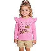 LYSMuch Toddler Baby Girl Big Sister Shirt I Want to Be a Big Sister T-Shirt Jumpsuit Top