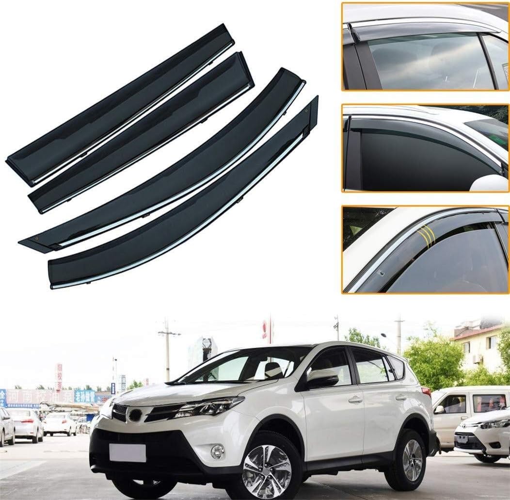 Window Visors,window Rain Guard,Auto Ventshade,Side Door Window Visor Deflector Original Ventvisor Side Window Deflector,Acrylic Sun Shade Rain Guard Deflector 4-Piece Set For Crew Cab