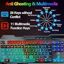 Wireless Gaming Keyboard Mouse Bluetooth Headset