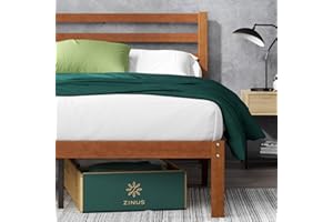 ZINUS Leah Bamboo Platform Bed Frame with Headboard, No Box Spring Needed, Wood Slat Support, Easy Assembly, Queen