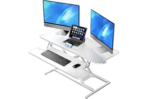 ERGOMAKER Height Adjustable Standing Desk Converter - 40"(101m) Wide Platform Tabletop Workstation - Quick Sit to Stand Desk 