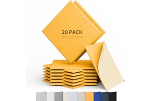 Berlai 20 Pack Acoustic Panels Self Adhesive Sound Proof Foam Panels, 12x12x0.4" High Density Sound Absorbing Panels, Square Acoustic Tiles for Recording Studio Home Theater Office Room(Orange)