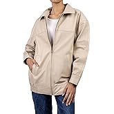 Jild Oversized Leather Jacket Women - Lambskin Leather Fall Jacket for Womens Fashion Plus Size Outfits
