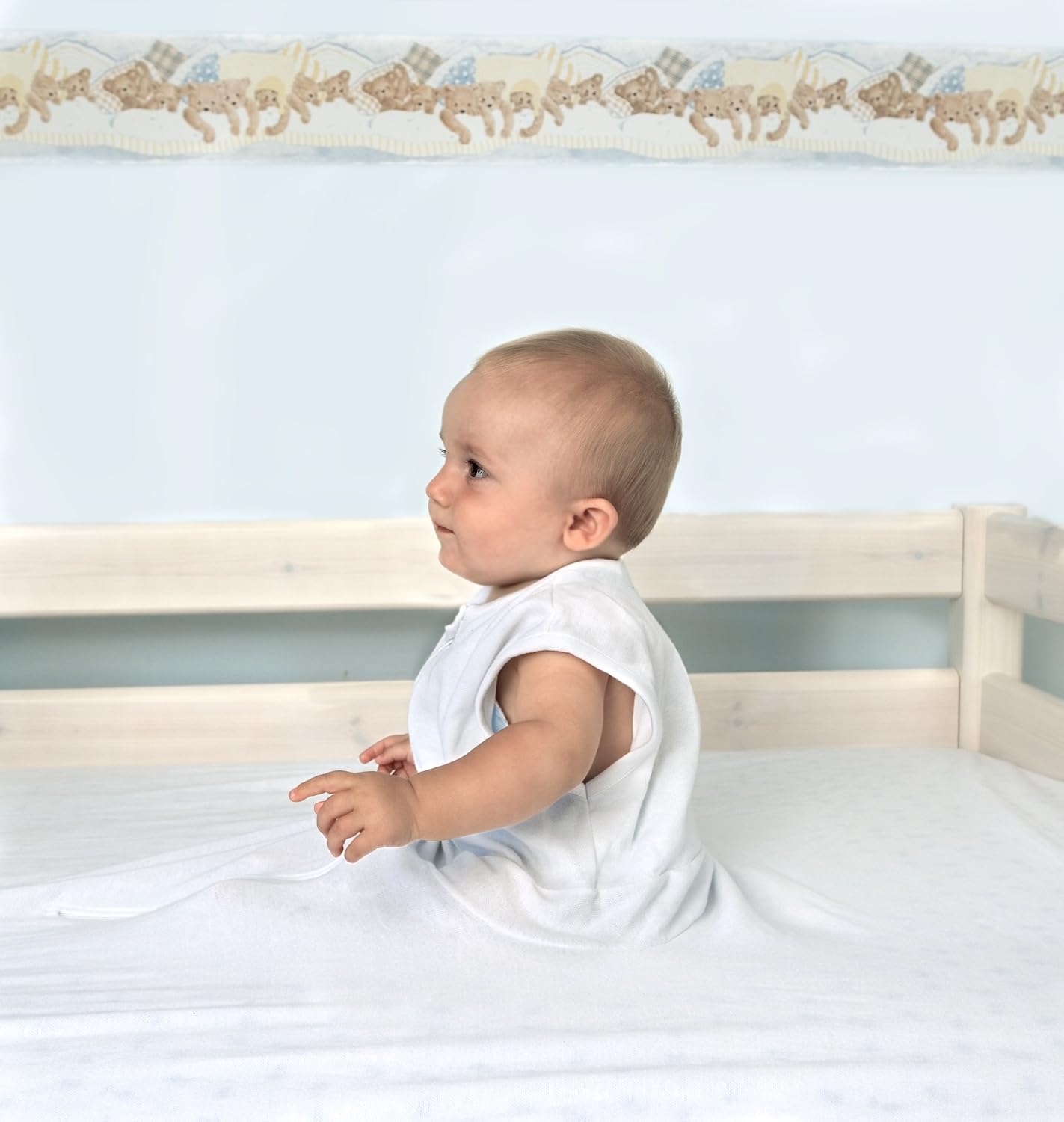 Safety bed sheet 80-90cm x 180-200cm (White), 6 a 48 meses - Image 4