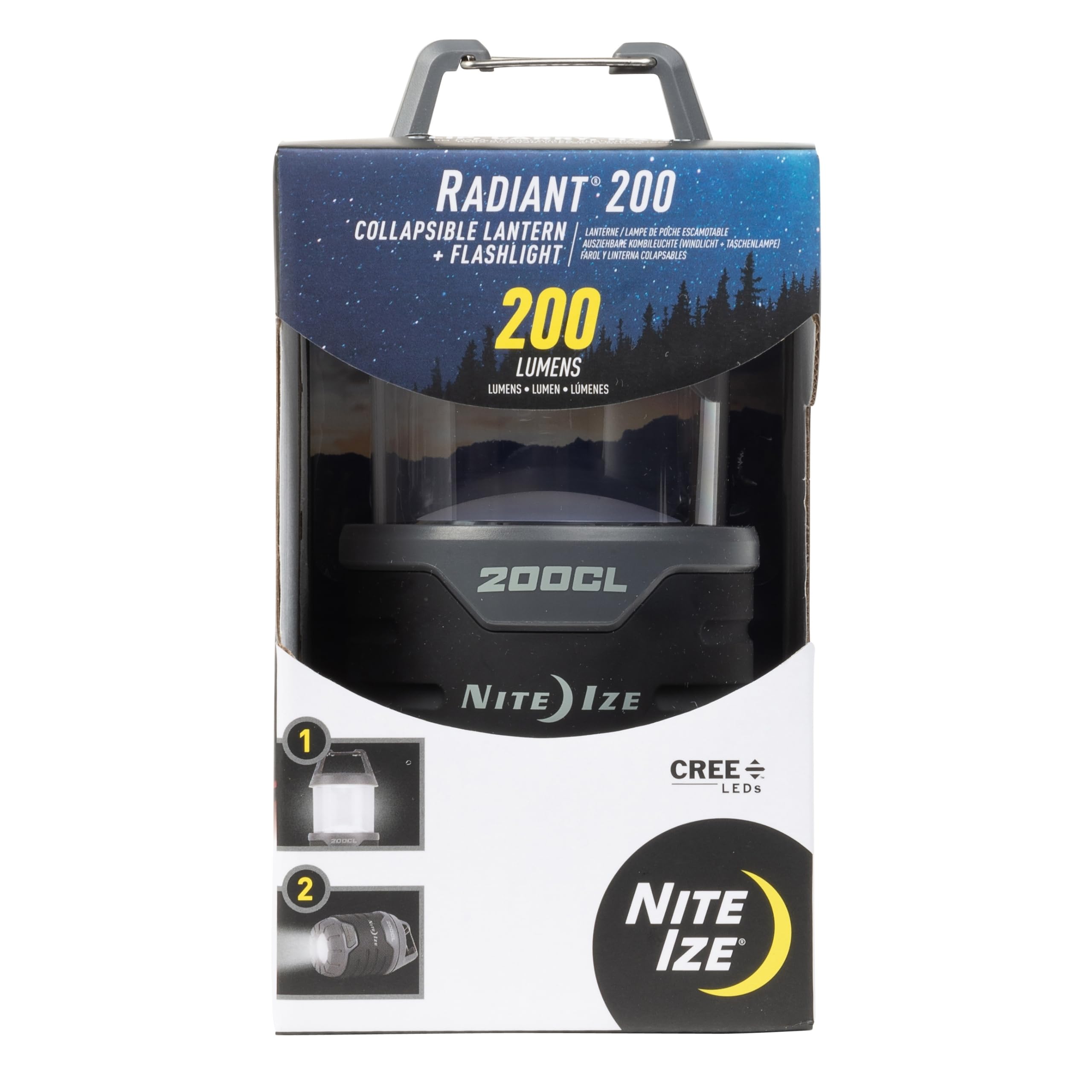 Nite Ize Radiant 200 2-In-1 Collapsible Lantern - Black, N/A