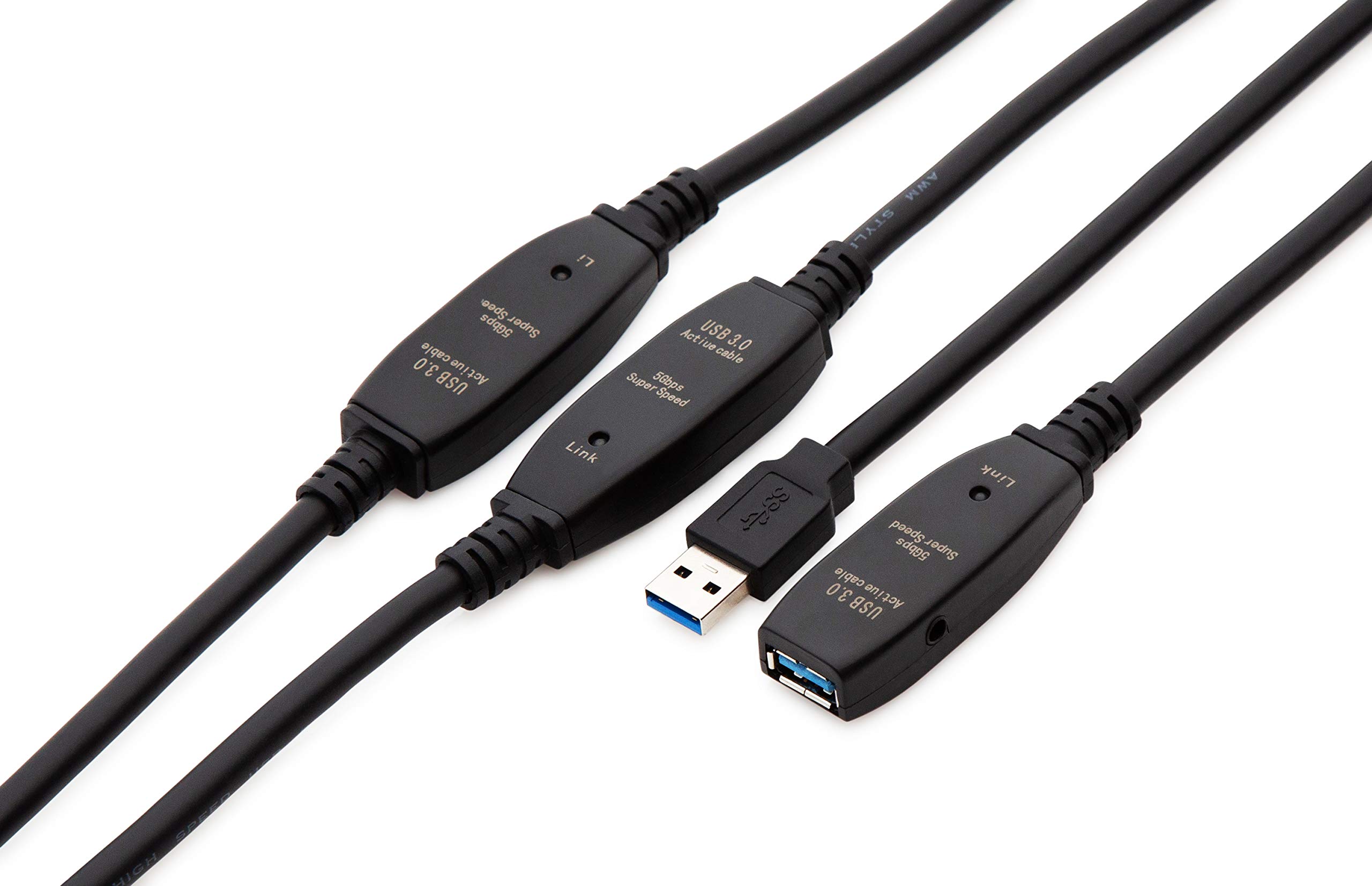 MutecPower 65 Feet Active USB Extension Cable 3.0 Male to Female with 3 Extension