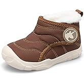 LeIsfIt Toddler Boots Girls Boys Wide Winter Boots Cozy Fleece Winter Shoes Indoor Outdoor Warm Shoes