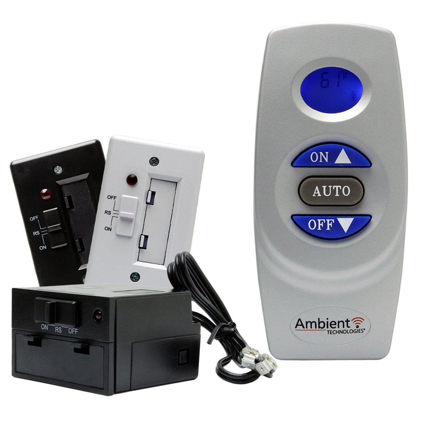 Fireplace Remote Control with Thermostat LCD Battery Operated