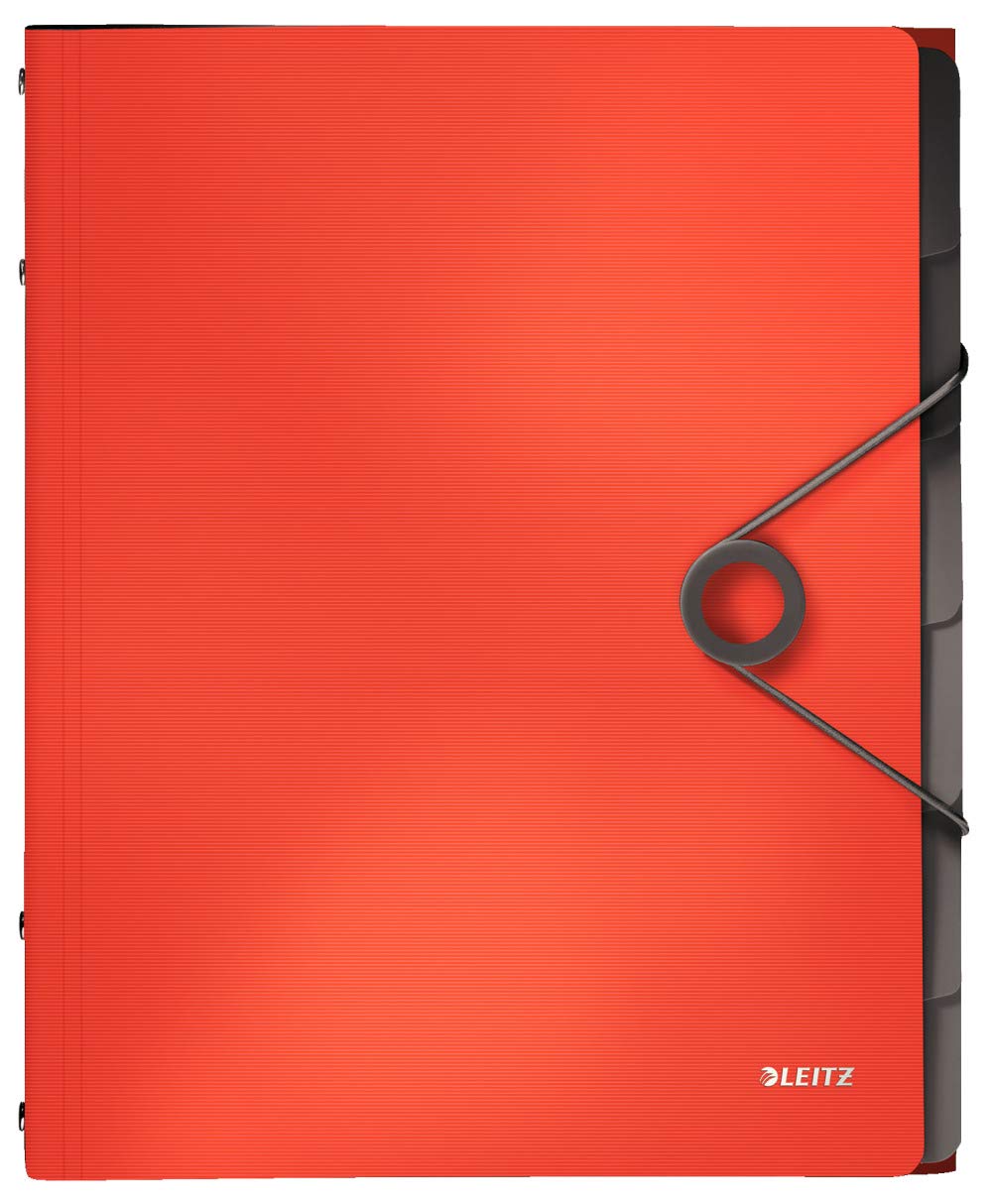 Leitz Solid Business Folder Polypropylene A4 6 Fächer Light red