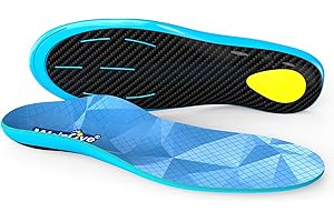 Welnove Carbon Fiber Sport Insoles with Arch Support, Shock Absorbing Performance Insoles for High Impact Sport- Increased Pe